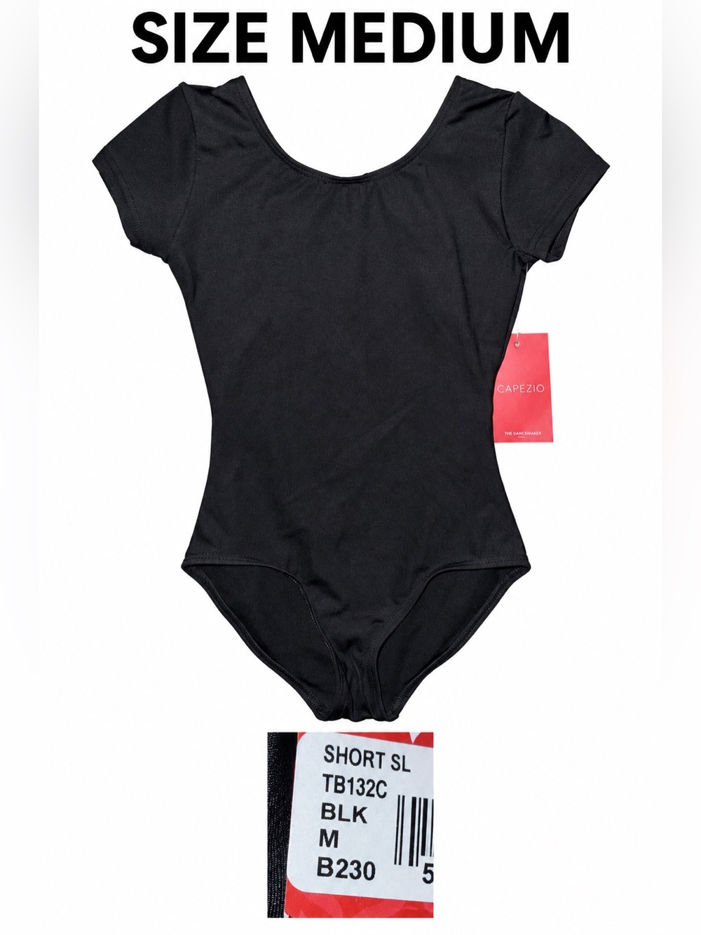 Capezio Black Short Sleeve Girls Dance Leotard
